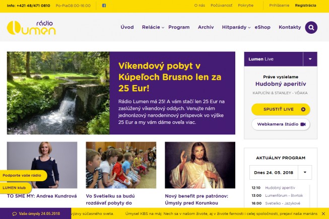 Rádio LUMEN prichádza s novou prehľadnejšou a modernejšou webstránkou