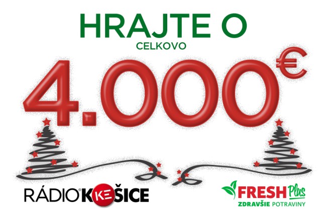 Rádio Košice súťaží o vianočné nákupy v celkovej hodnote 4000 eur
