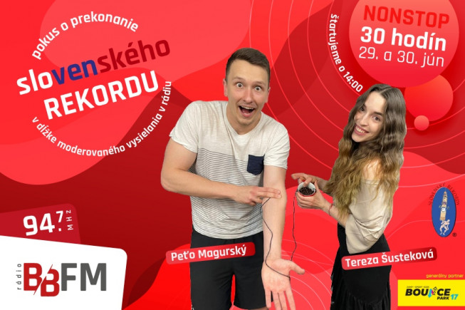 Moderátori BB FM rádia sa pokúsia o prekonanie slovenského rekordu v dĺžke moderovania Moderátori BB FM rádia sa pokúsia o prekonanie slovenského rekordu v dĺžke moderovania