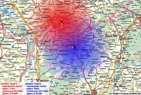 Záhorácke Rádio - mapa pokrytia (kliknite pre zväčšenie)